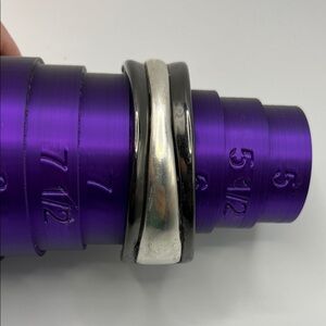 Robert Lee Morris Silver and Gun Metal Grey Clamper Magnetic Solid Bracelet 7”